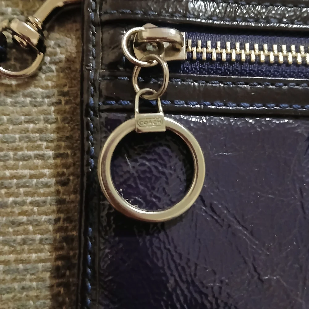 Coach Bundle- Vintage Rare Blue Poppy Clutch, Bag Tag & Envelope - Picture 13 of 13